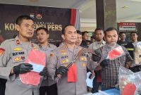 Kapolres Lumajang AKBP Alex Sandy Siregar umumkan salah satu tersangka pencurian motor mahasiswa KKN.