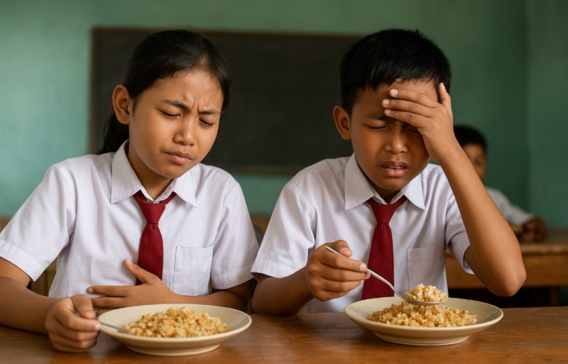 Dua siswa kelas 2 dan 4 SDN Karanganyar 1, Kecamatan Tambelangan, Kabupaten Sampang, Madura, mengalami diare setelah menyantap makanan dari program Makan Bergizi Gratis (MBG).