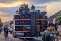 Ilustrasi sound system atau sound horeg.