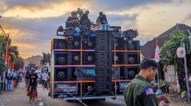Ilustrasi sound system atau sound horeg.