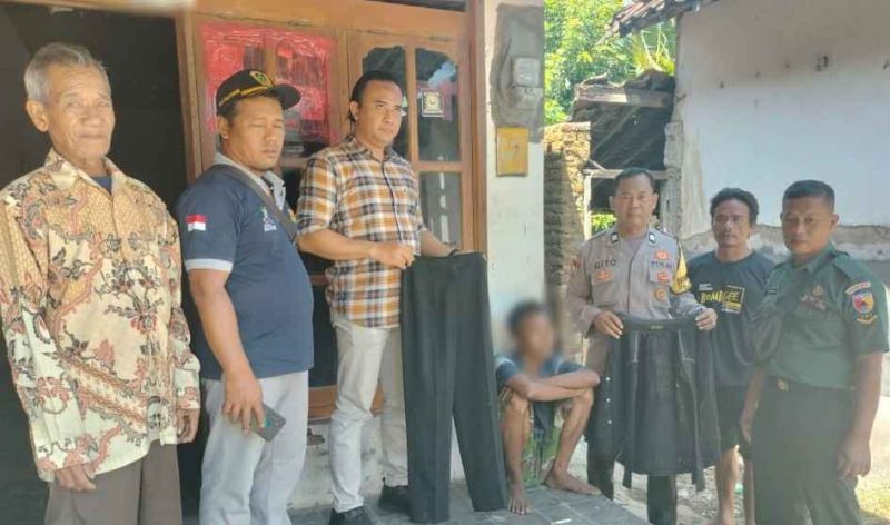 Kapolsek Geger bersama anggota saat melakukan pengecekan di lokasi kejadian aksi tidak senonoh.