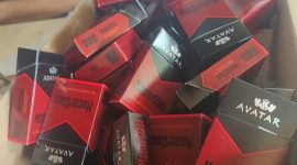 Tumpukan rokok merek Avatar tanpa pita cukai yang diduga beredar di wilayah Pamekasan.