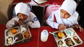 Menu makan bergizi gratis. (BeritaNasional/Elvis)