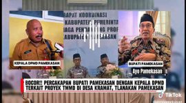 Tangkapan layar video rekaman percakapan yang diduga melibatkan Bupati Pamekasan dan seorang kepala dinas, beredar luas di media sosial.