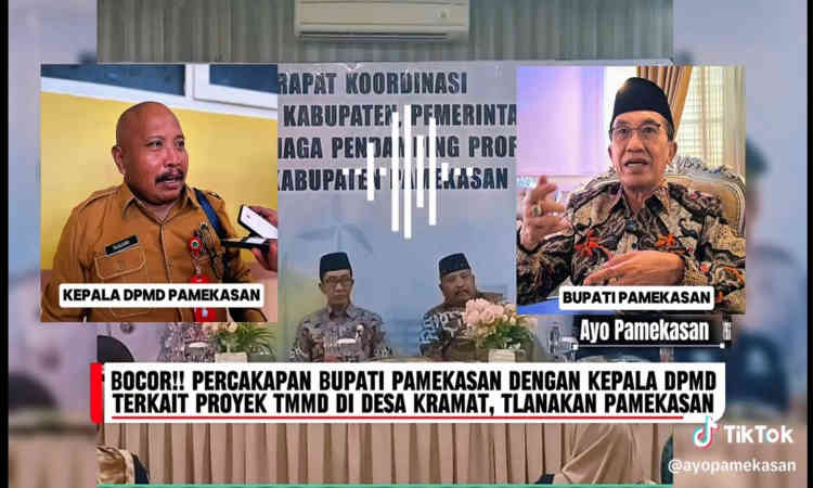 Tangkapan layar video rekaman percakapan yang diduga melibatkan Bupati Pamekasan dan seorang kepala dinas, beredar luas di media sosial.
