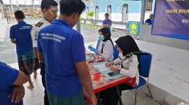 Caption: Warga Binaan Rumah Kelas IIB Sampang Saat Melakukan Tes Urine di Rutan Sampang (Sumber Foto: Jatim Zone)