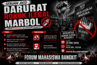 Flayer seruan aksi Darurat Rokok Ilegal Marbol.