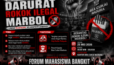 Flayer seruan aksi Darurat Rokok Ilegal Marbol.