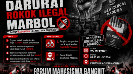 Flayer seruan aksi Darurat Rokok Ilegal Marbol.